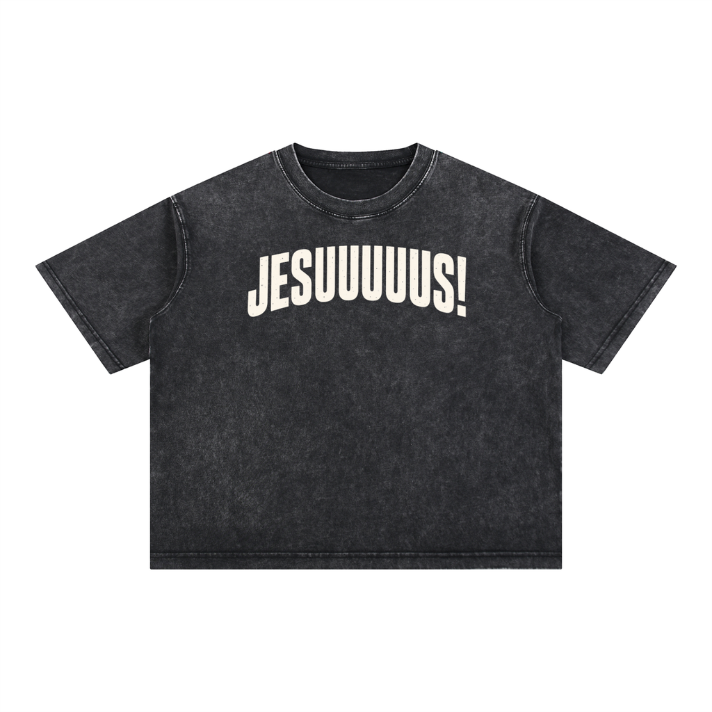“JESUUUUUS!” (Reese McDonald) Acid Wash Oversized Cotton T-Shirt