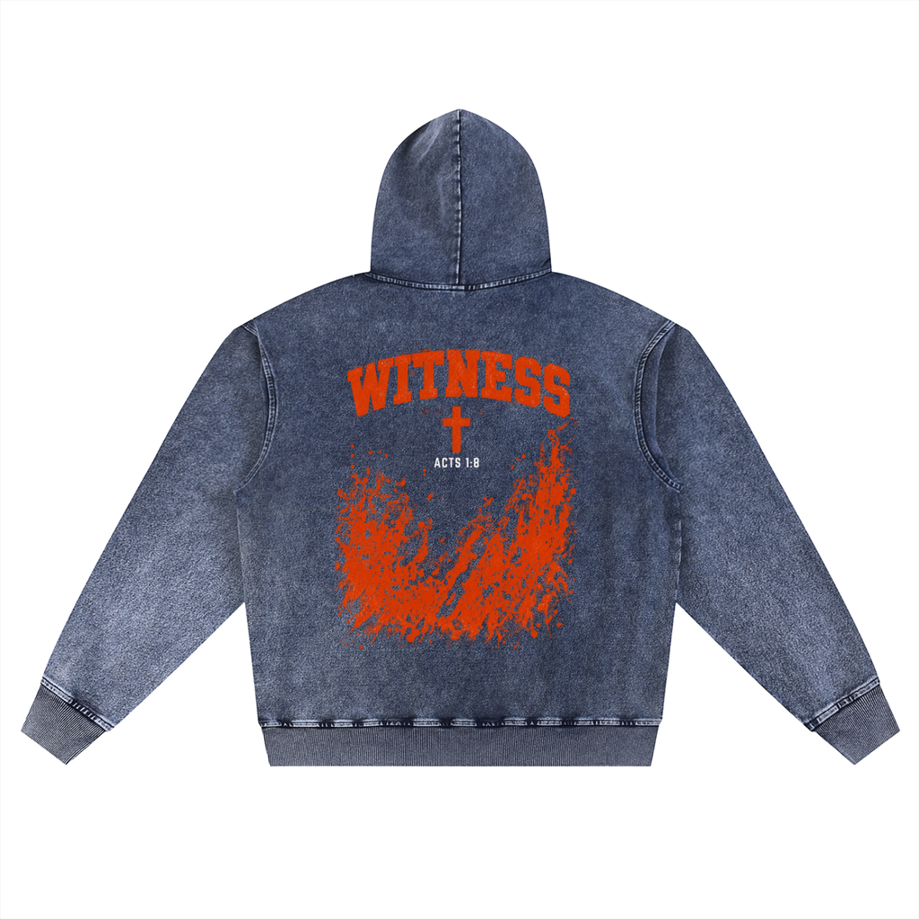 WITNESS Snow Wash Oversized Hoodie