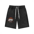 WITNESS Acid Wash Raw Edge Shorts